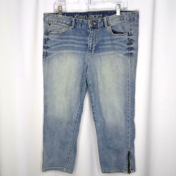 Calvin Klein Denim - Calvin Klein Ultimate Skinny Denim Capris Jeans Cropped Pants Zip Womens 32 / 14